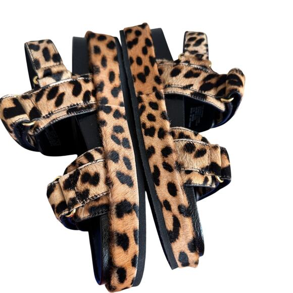 Tory Burch Kira Sport Double Strap Platform Sandal Leopard Size 8 - Picture 9 of 12